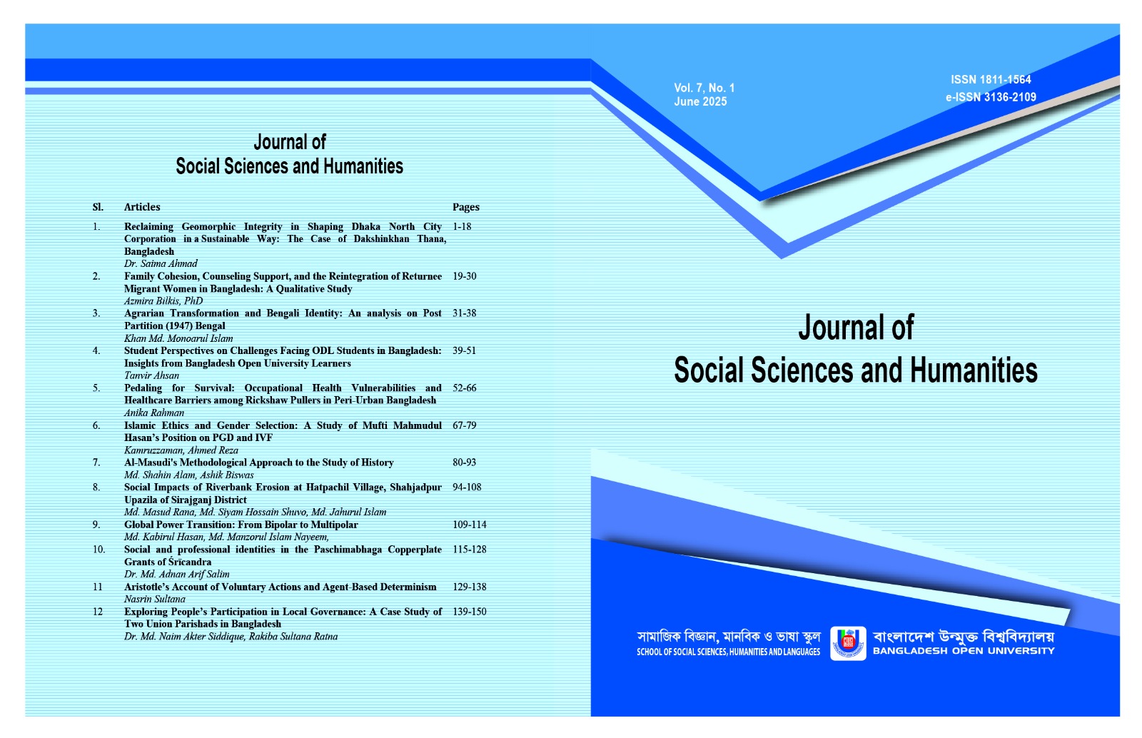 Journal of Social Science and Humanities 2025 volume 7 issue 1